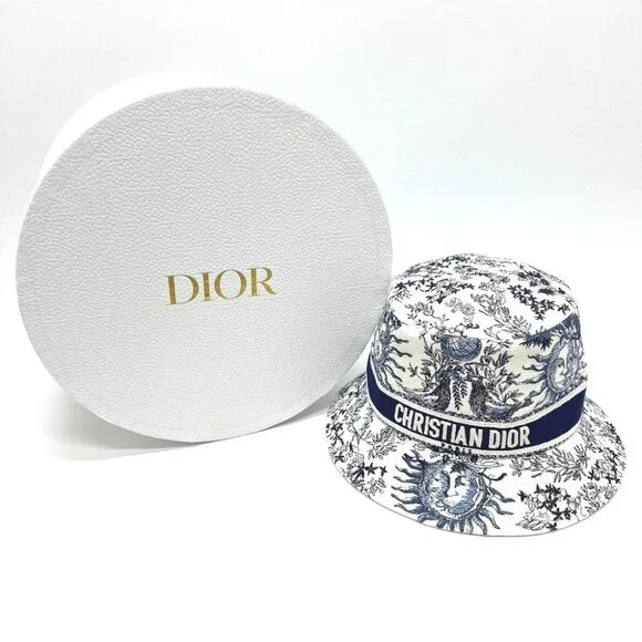 Dior 42TFS923X131 D-BOBBY Embroidered logo jacquard Hat Canvas White/Navy - Picture 12 of 12